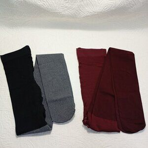 Scent Treasures Womens Nylon/Spandex Pantyhose 2-Pack In Burgundy/Grey - Size M